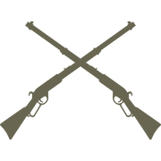 Rifles Crossed Leather Stamp