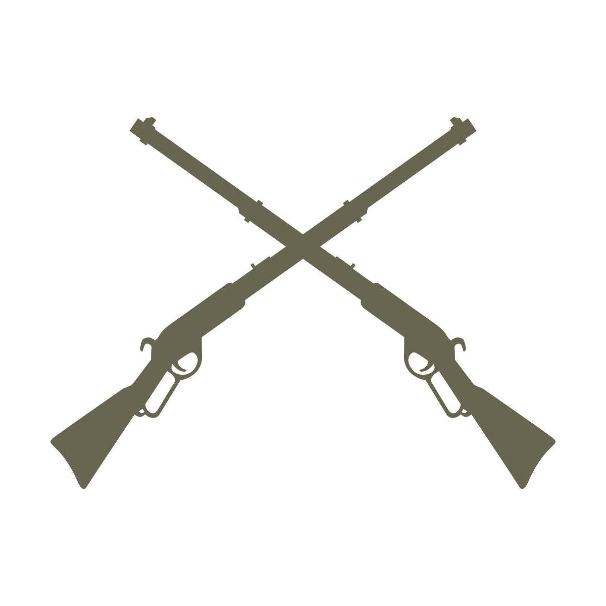 Rifles Crossed Leather Stamp