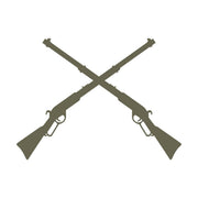 Rifles Crossed Leather Stamp
