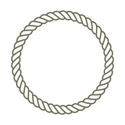 Delrin leather stamp with a twisted rope circle design, perfect for western and nautical-themed leatherworking projects.