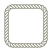 Delrin leather stamp with a twisted rope border design, perfect for western and nautical-themed leatherworking projects.