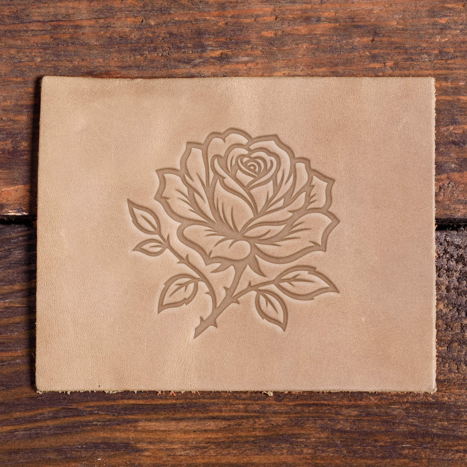 Rose Delrin Leather Stamp