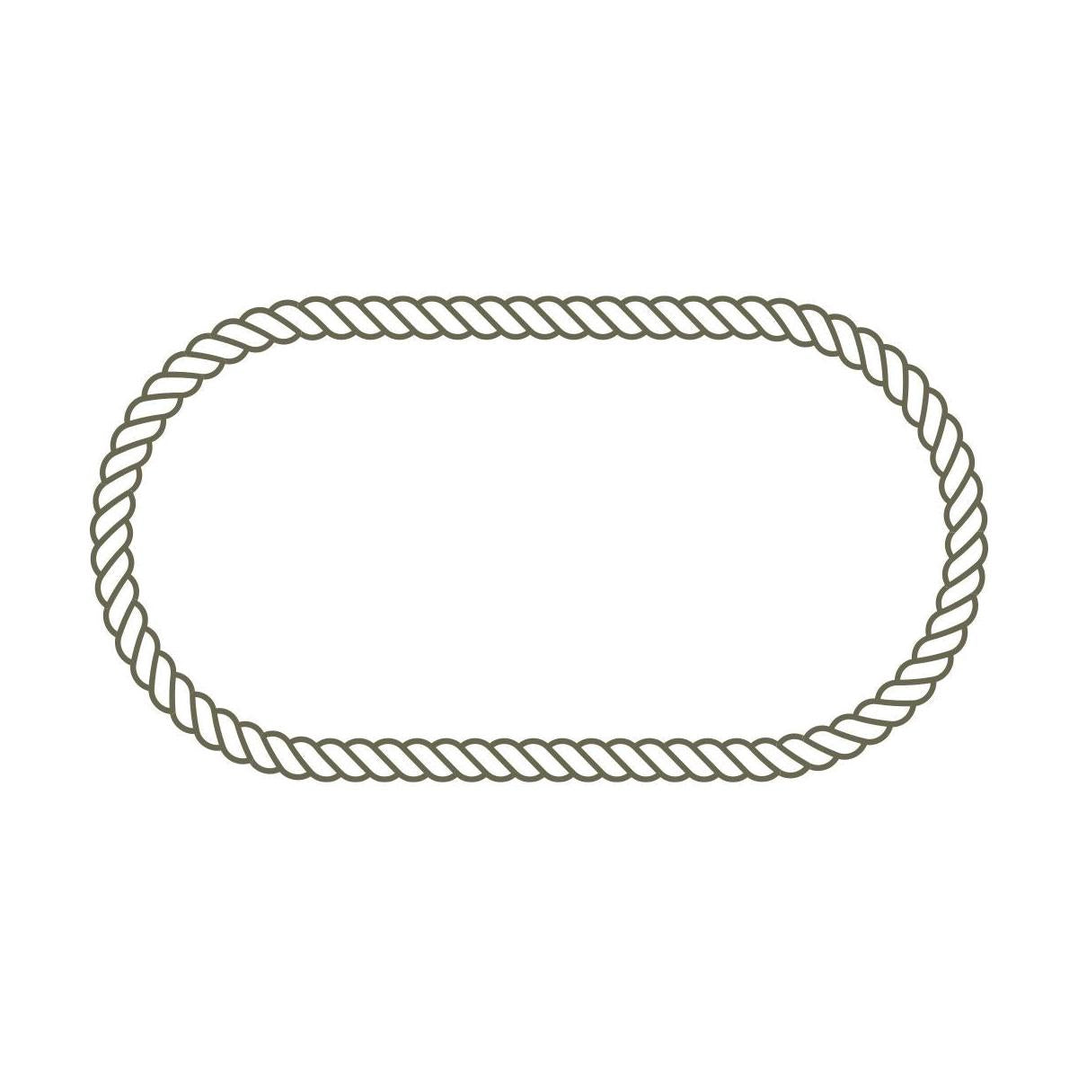 Delrin leather stamp with a twisted rope oval design, perfect for western and nautical-themed leatherworking projects.