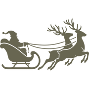 Santa Claus in Sleigh with Reindeer Delrin Leather Stamp