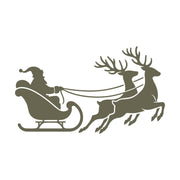 Santa Claus in Sleigh with Reindeer Delrin Leather Stamp