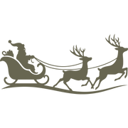 Santa Claus in Sleigh with Reindeer Delrin Leather Stamp
