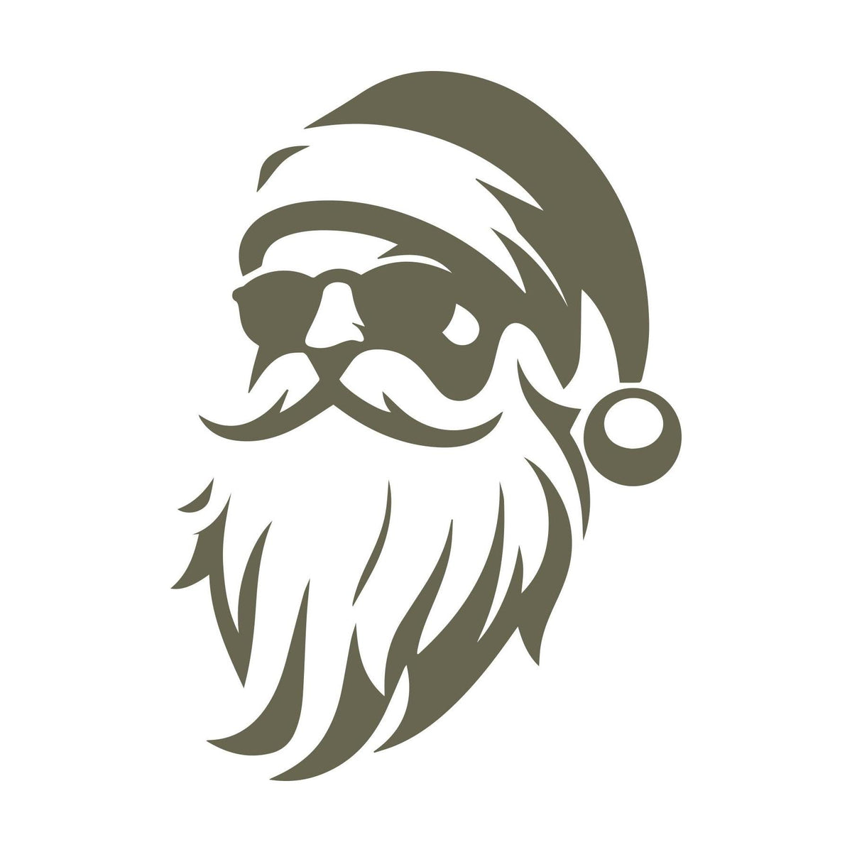 Santa Claus with Sunglasses Delrin Leather Stamp