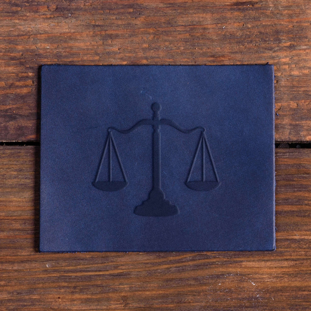 Justice Scales Delrin Leather Stamp
