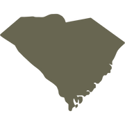 Delrin leather stamp design of the state of South Carolina, displayed as a simple silhouette outline for regional or travel-inspired leather projects.