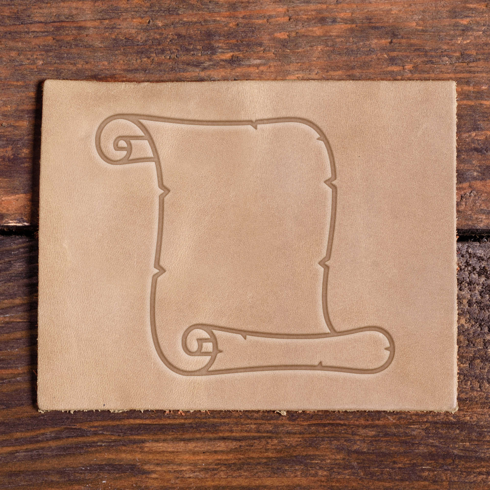 Vintage Paper Scroll Delrin Leather Stamp