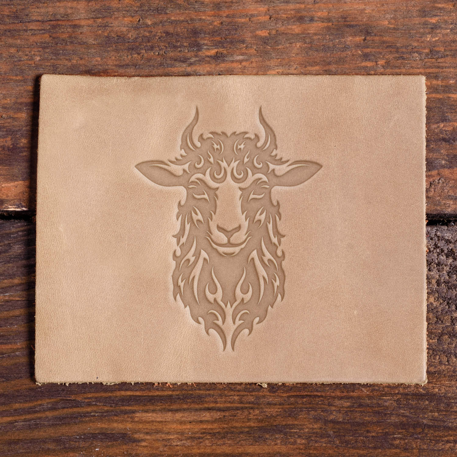 Fiery Sheep Head Delrin Leather Stamp