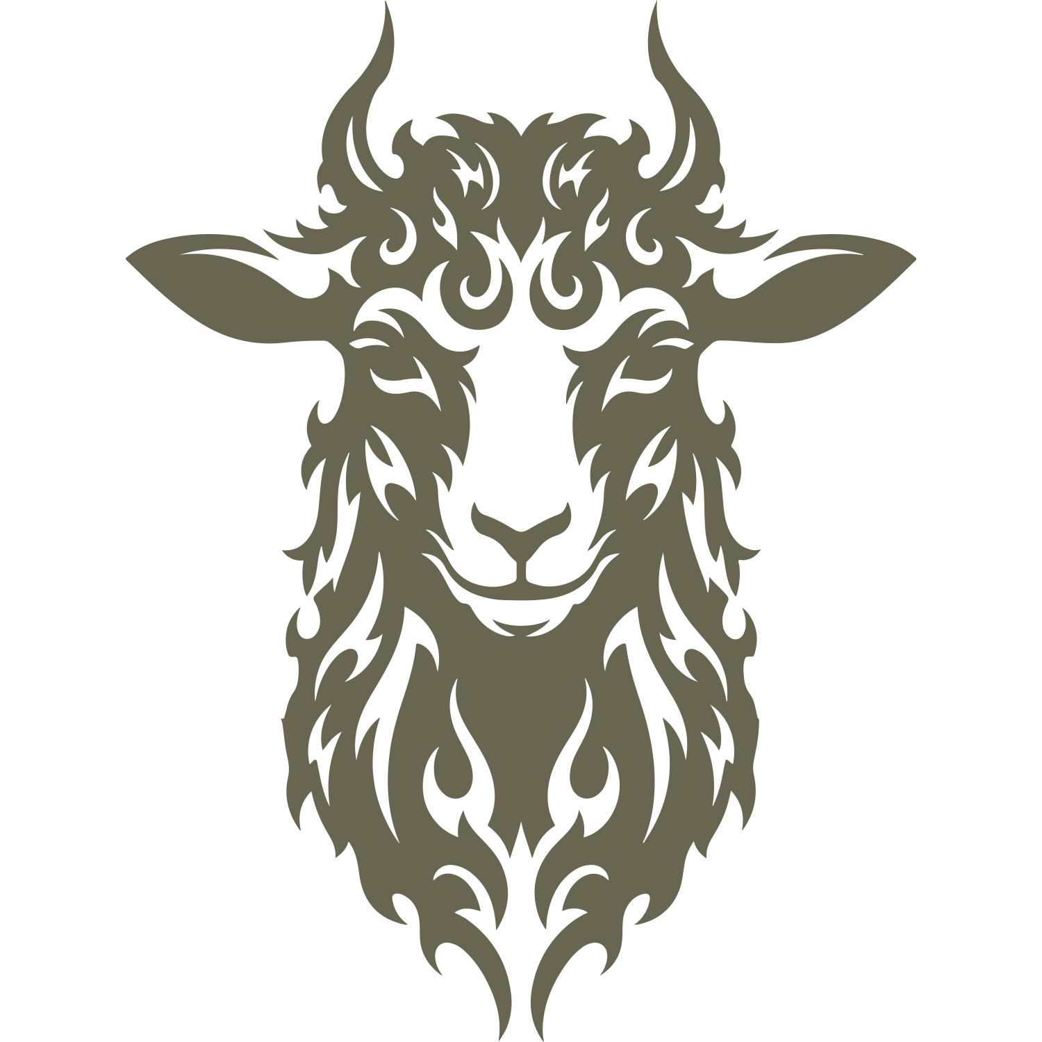 Fiery Sheep Head Delrin Leather Stamp