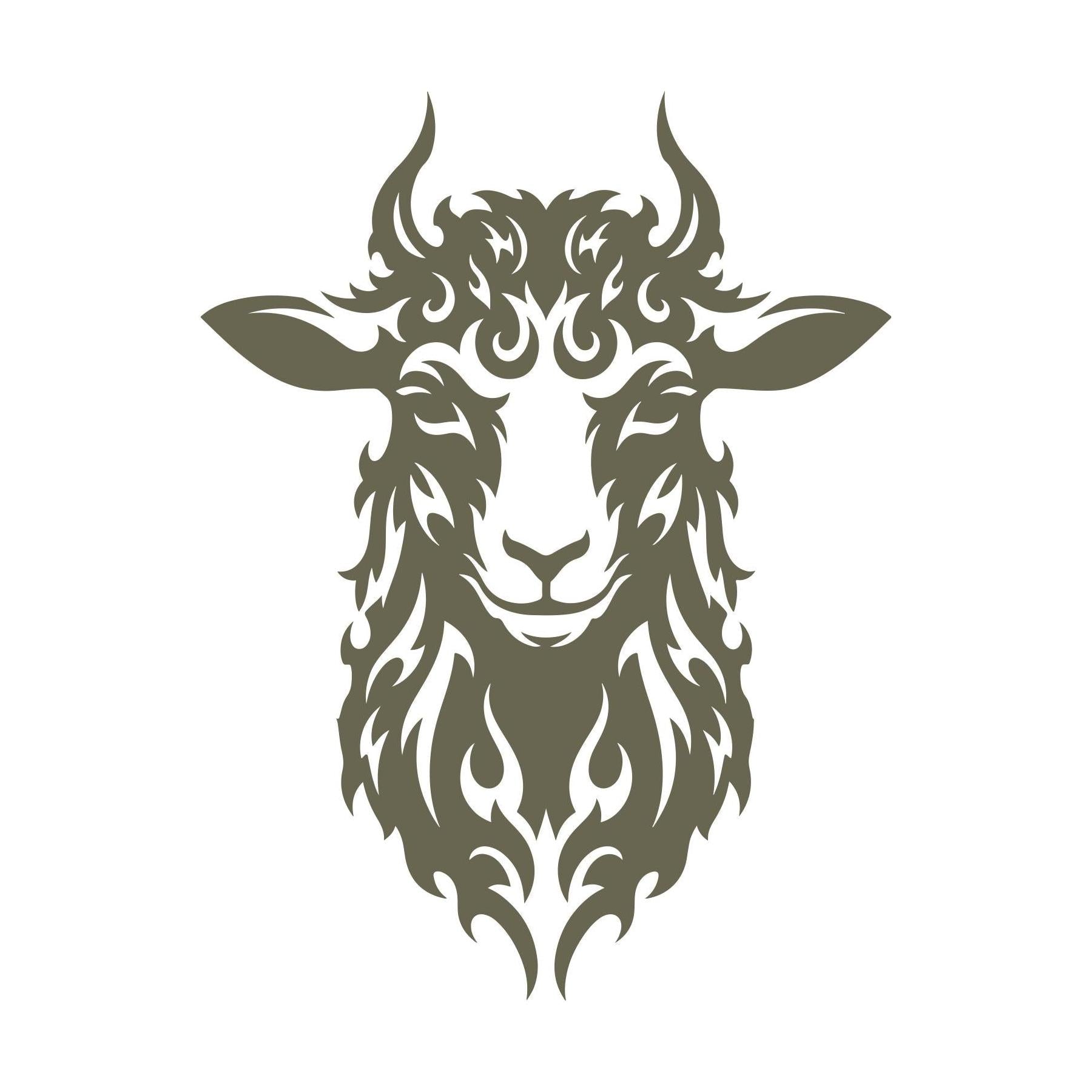 Fiery Sheep Head Delrin Leather Stamp