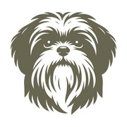 Shaggy Shih Tzu face with expressive eyes and detailed fur—great for pet tags, custom leather gifts, or dog-themed leather accessories.