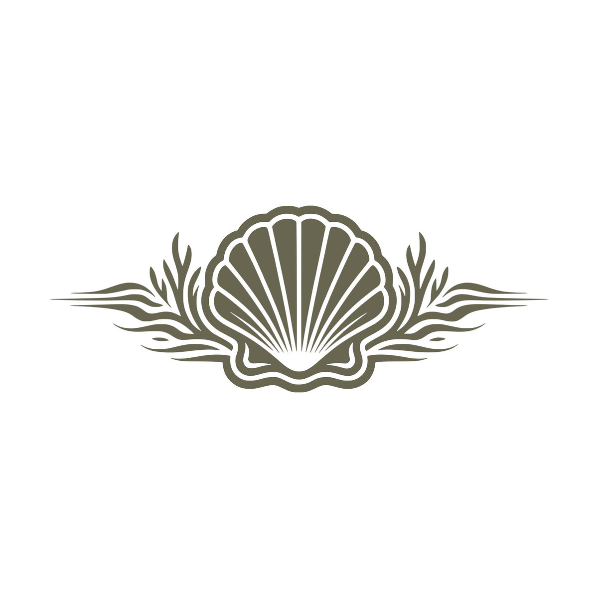 Scallop Shell with Waves Delrin Leather Stamp