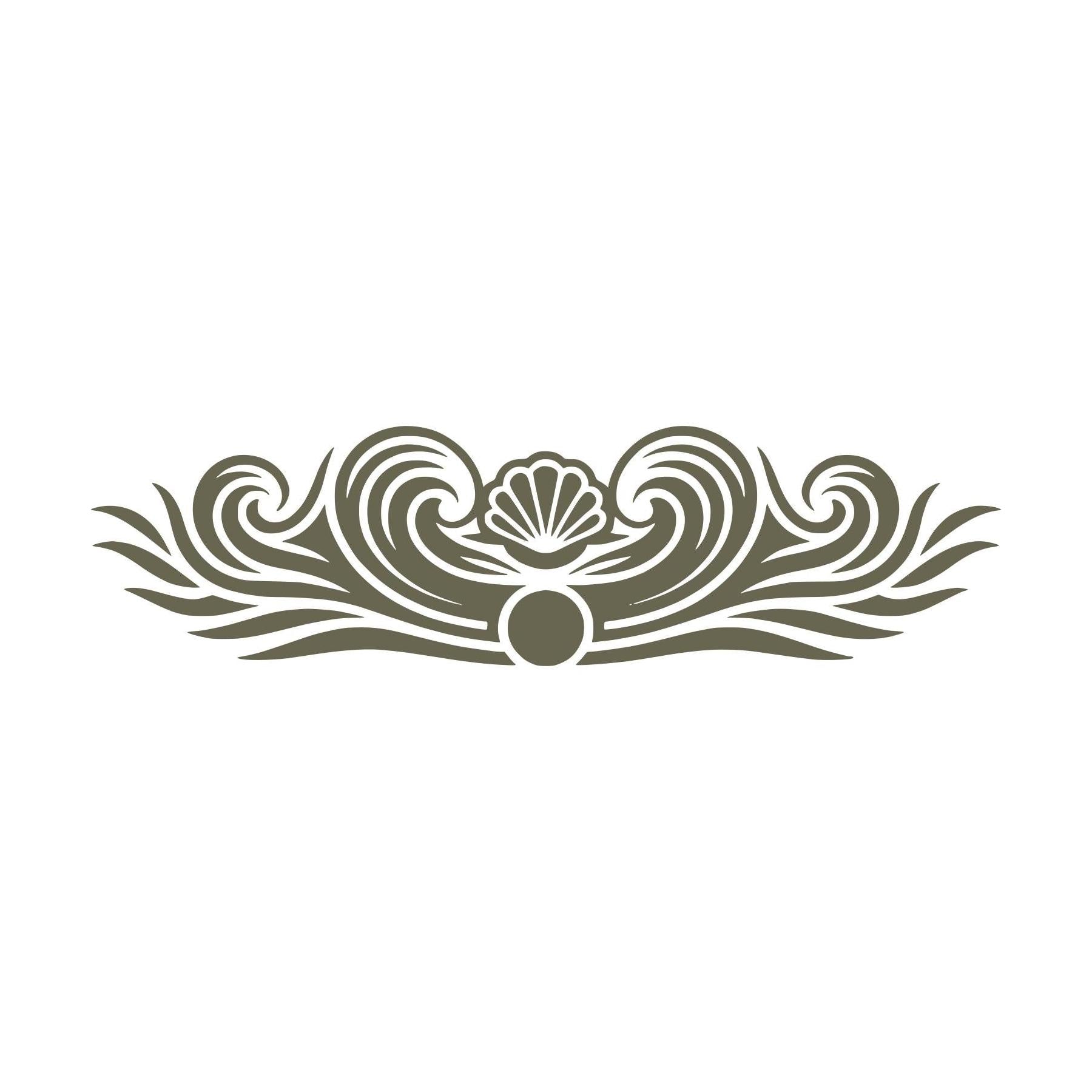Decorative Shell Border Delrin Leather Stamp