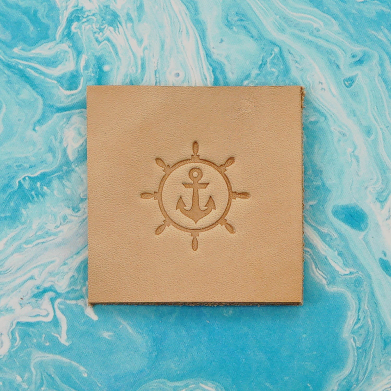Ship Wheel and Anchor Delrin Leather Stamp