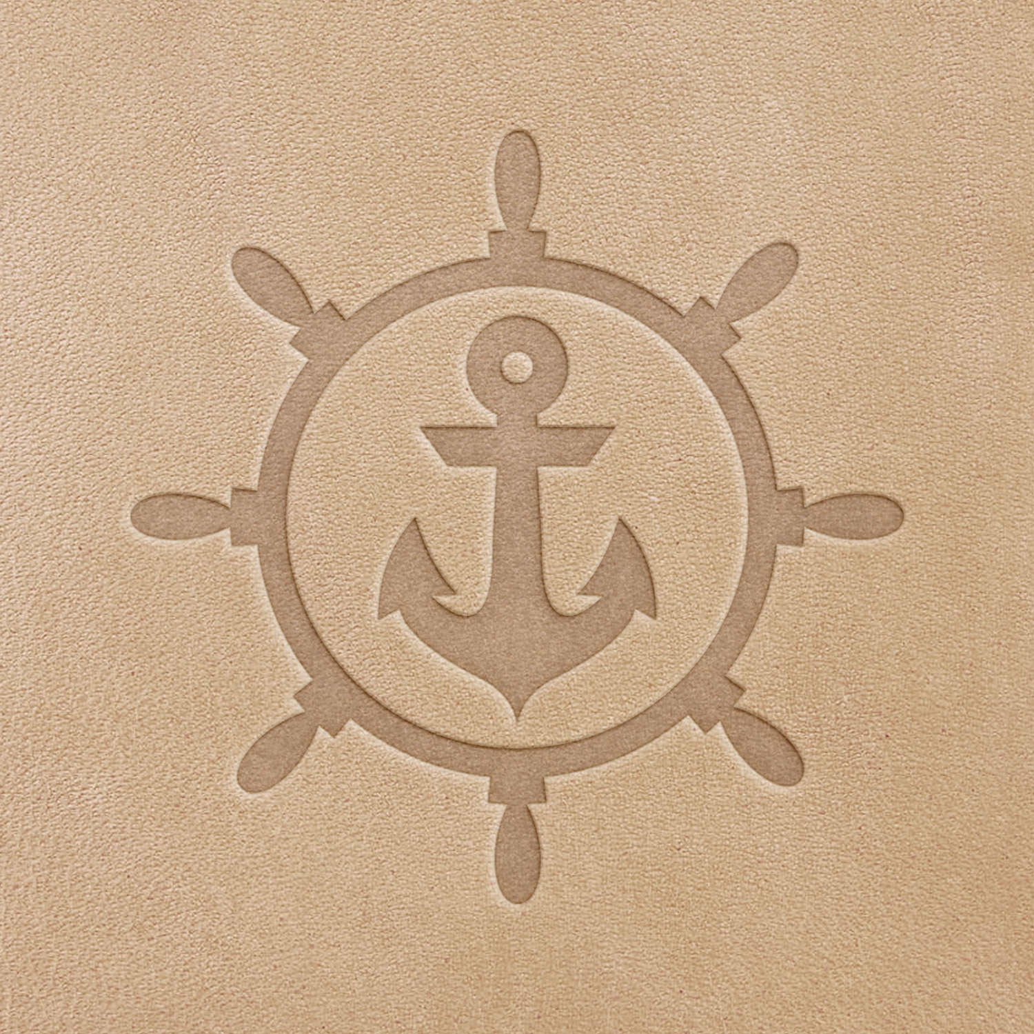 Ship Wheel and Anchor Delrin Leather Stamp