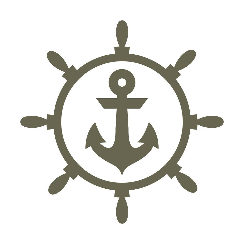 Ship Wheel and Anchor Delrin Leather Stamp