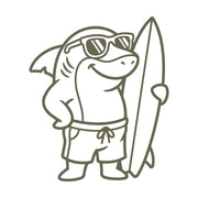 Shark with Surfboard and Sunglasses Delrin Leather Stamp