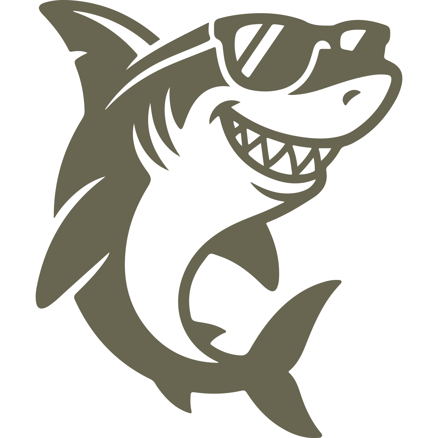 Shark with Sunglasses Delrin Leather Stamp