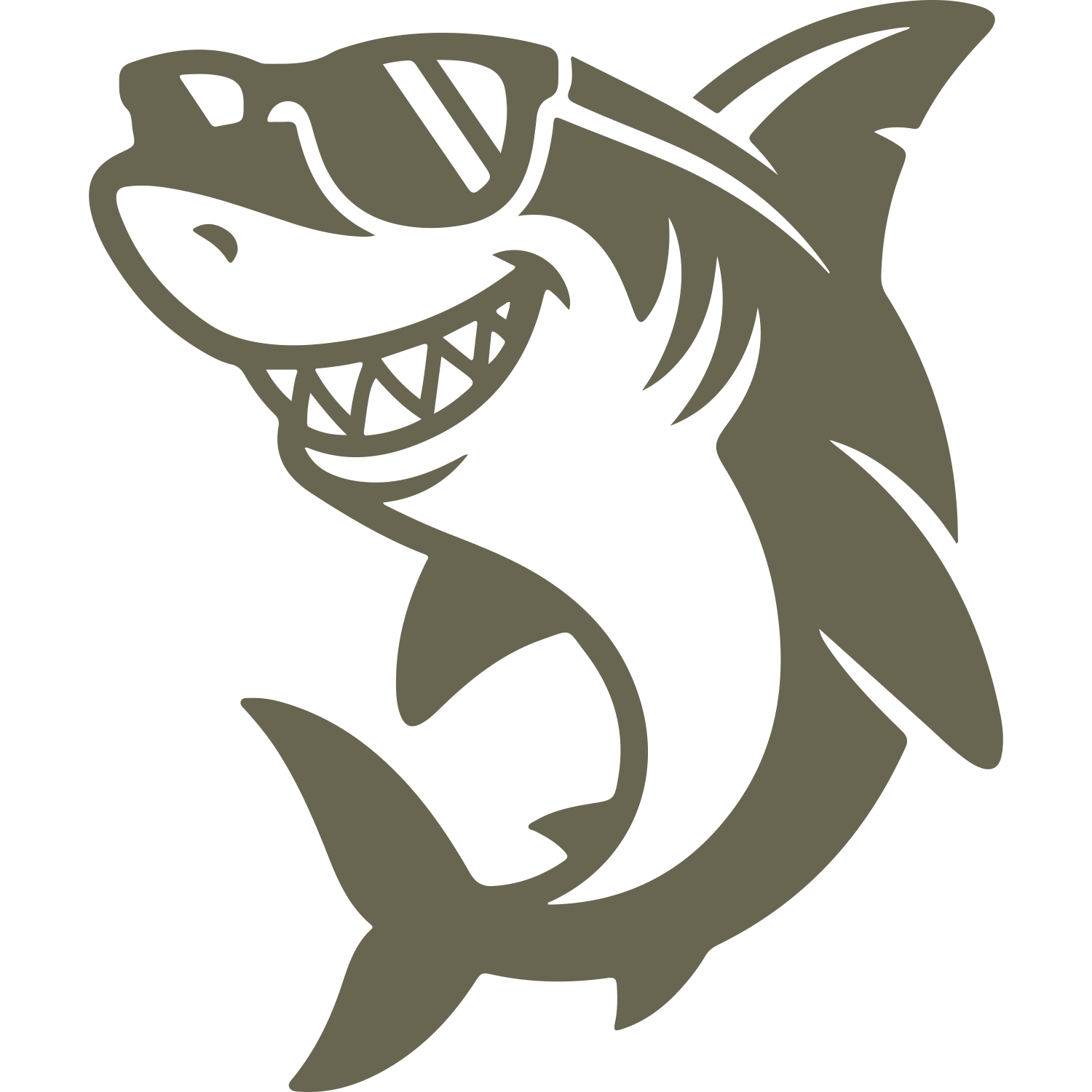 Shark with Sunglasses Delrin Leather Stamp