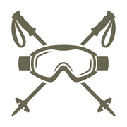 Ski Goggles and Crossed Poles Delrin Leather Stamp
