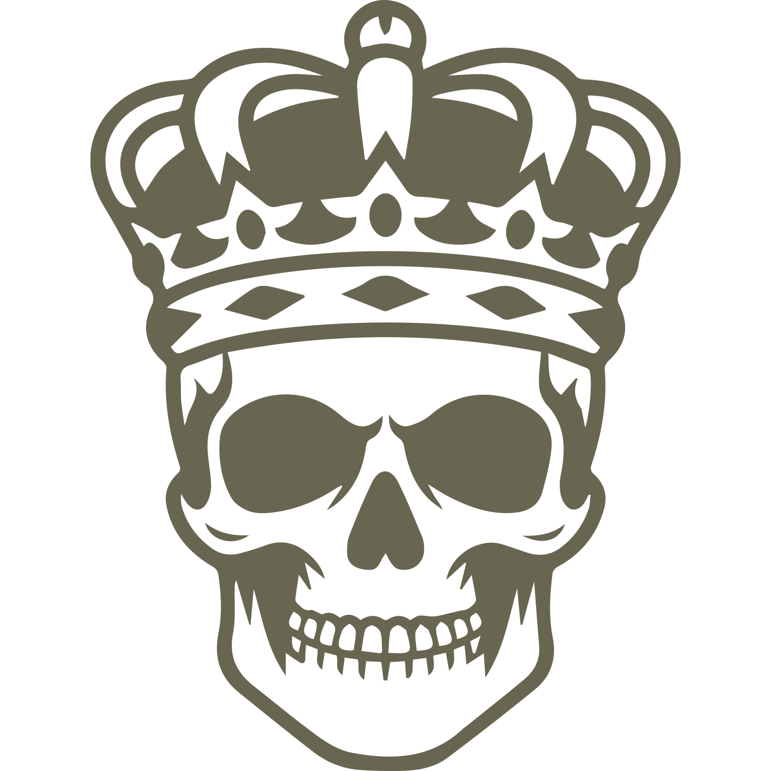 Skull with Crown Delrin Leather Stamp