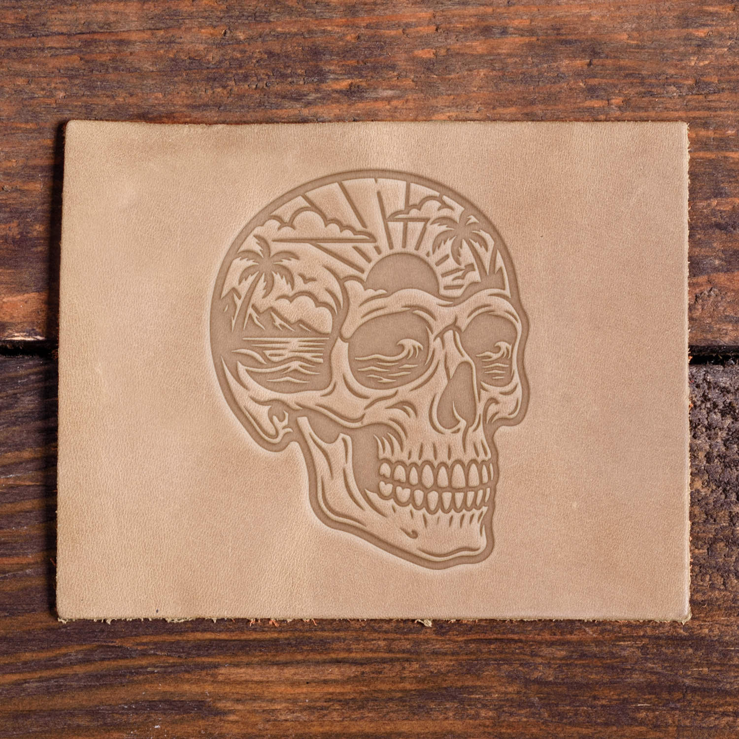 Tropical Skull Delrin Leather Stamp