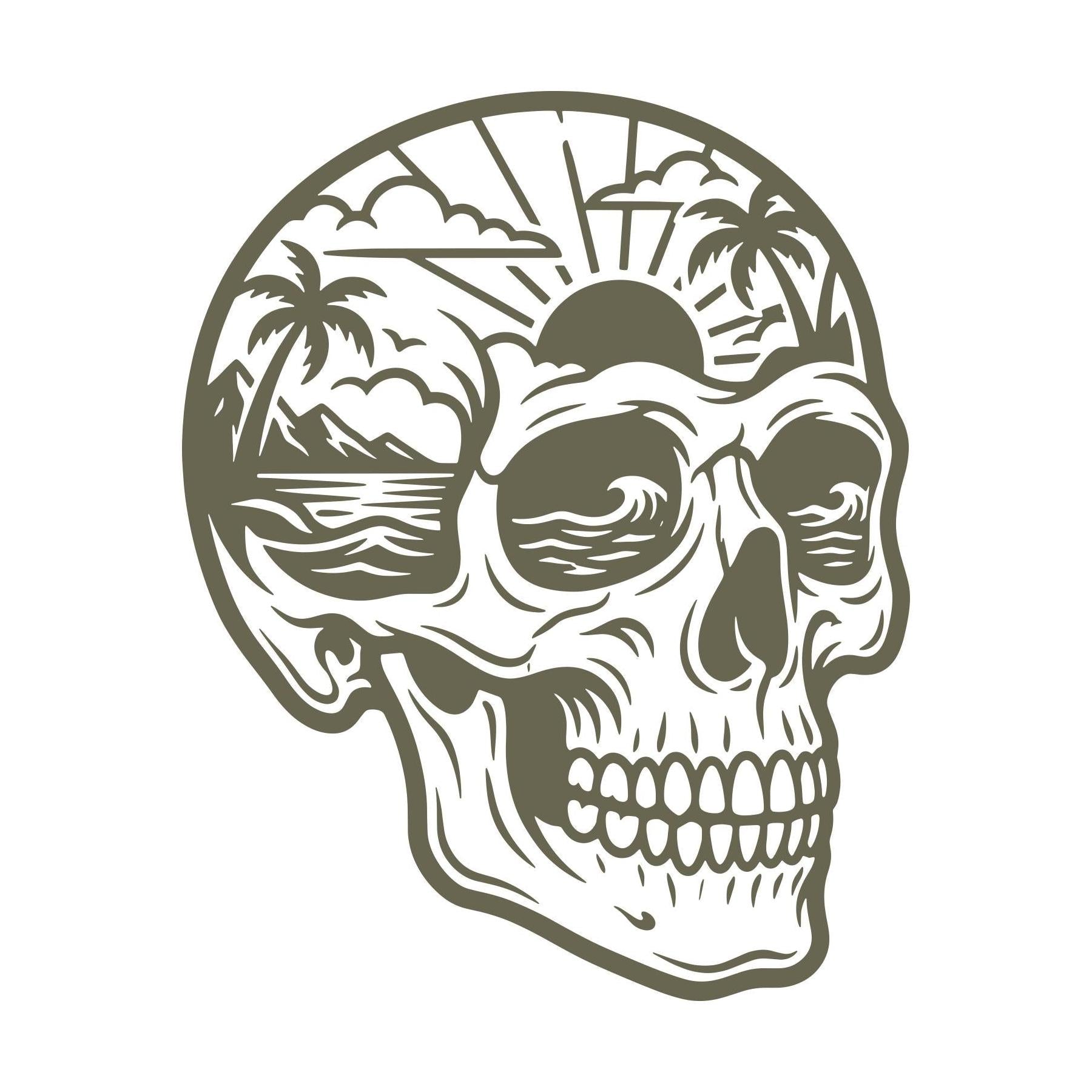 Tropical Skull Delrin Leather Stamp