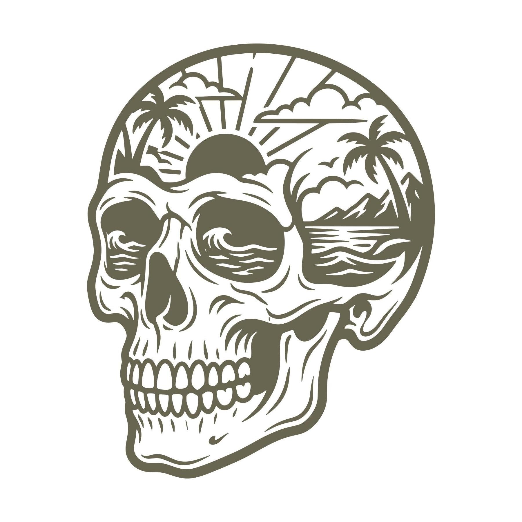 Tropical Skull Delrin Leather Stamp