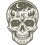 Camping Skull Delrin Leather Stamp