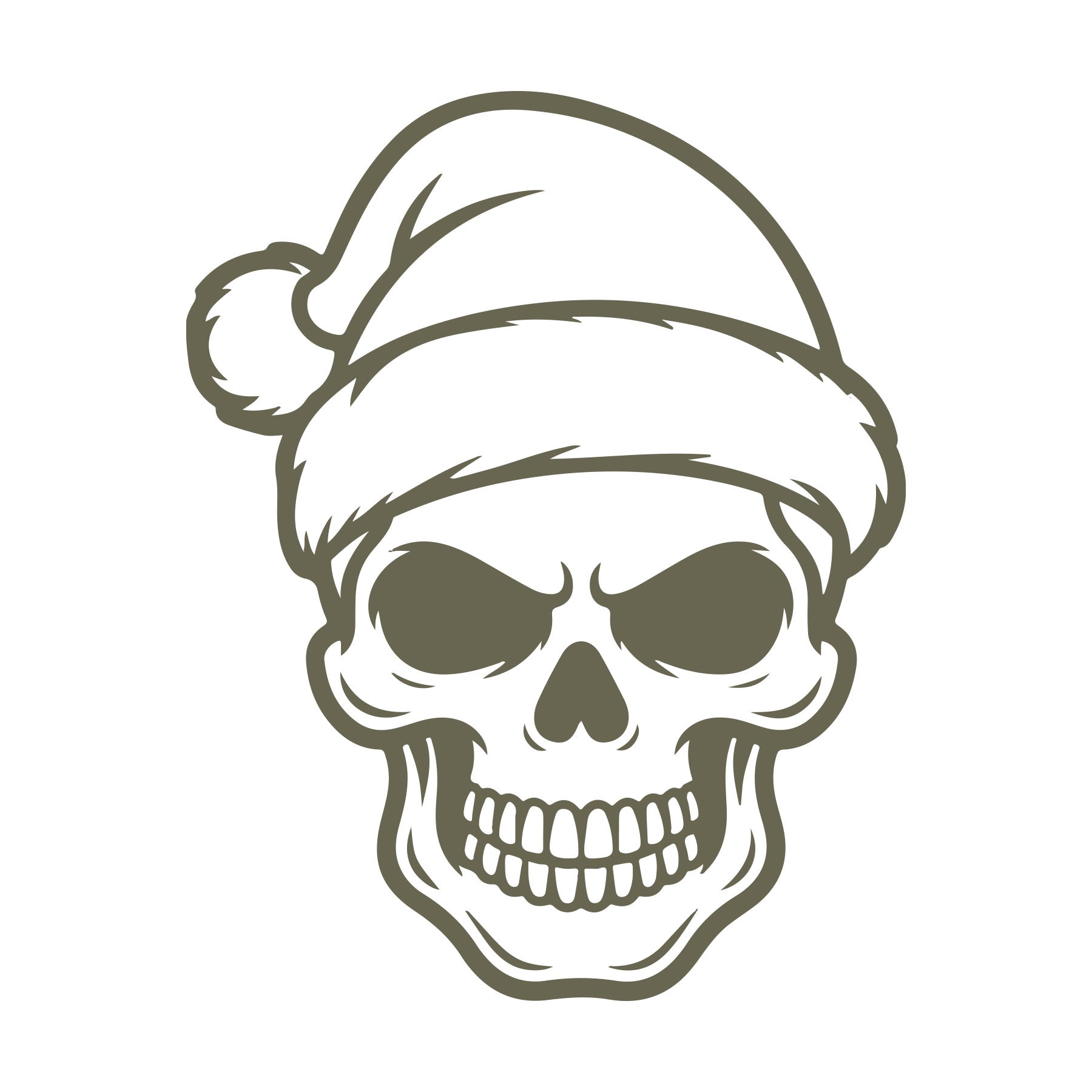 Skull with Santa Hat Delrin Leather Stamp