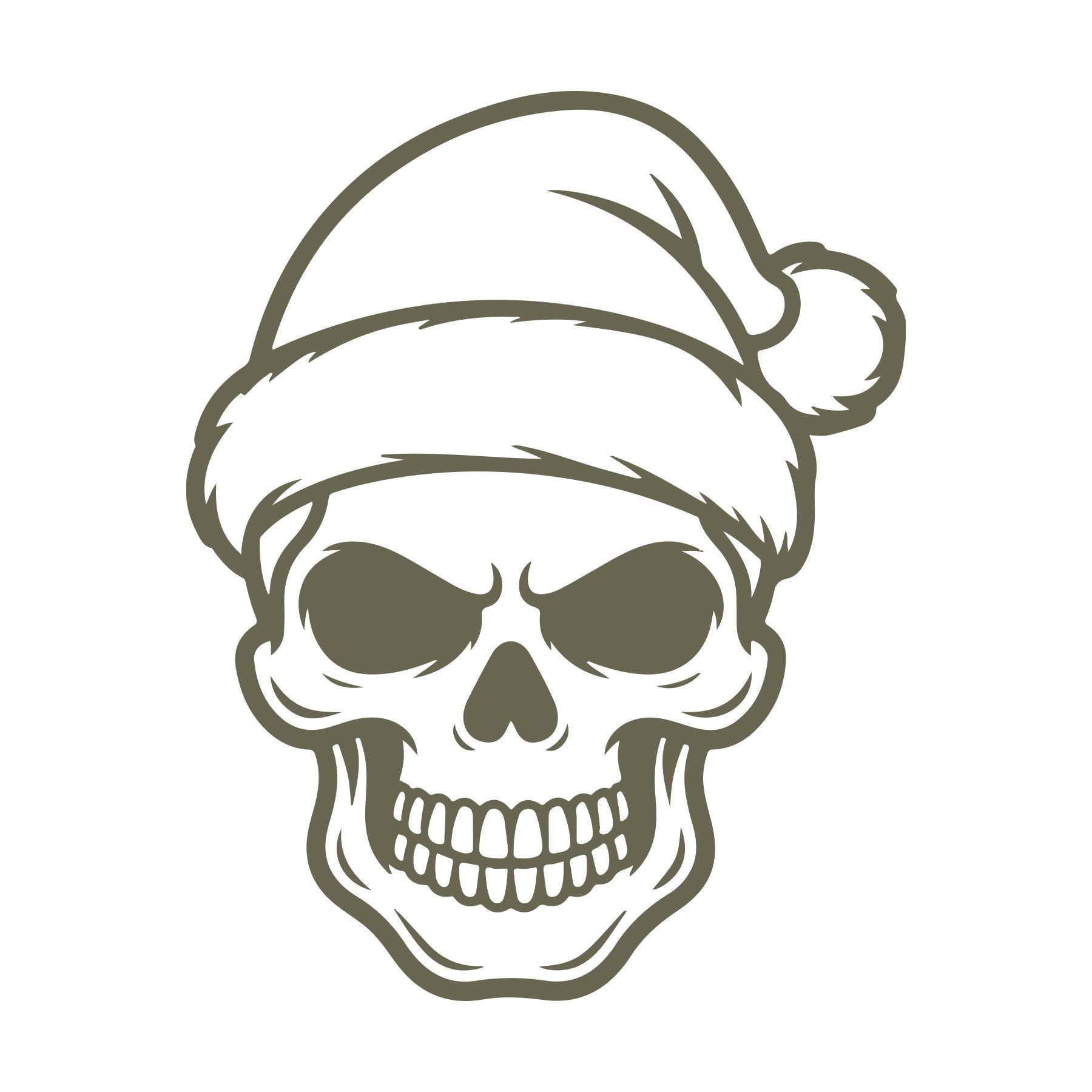 Skull with Santa Hat Delrin Leather Stamp