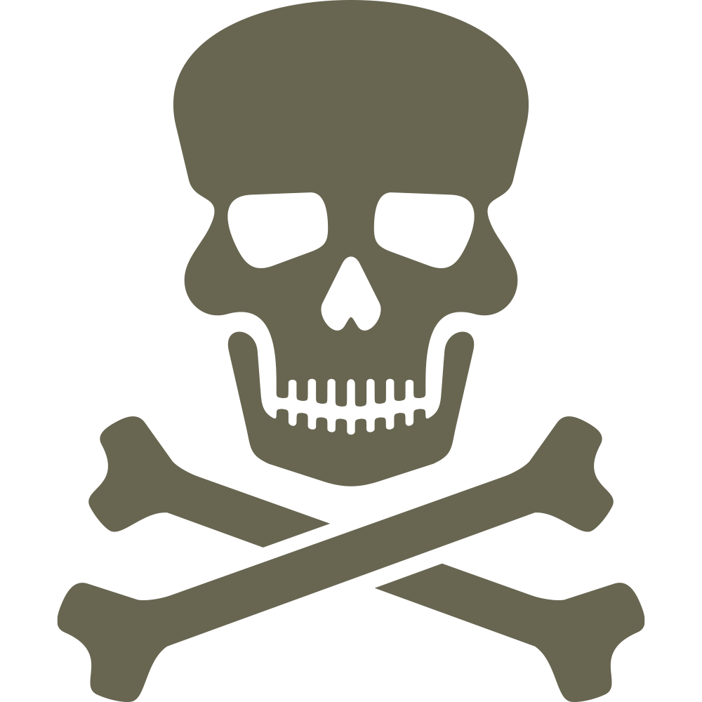 Bold skull and crossbones design rendered as a Delrin leather stamp—perfect for pirate-themed leather patches, spooky Halloween crafts, or edgy accessories with attitude.