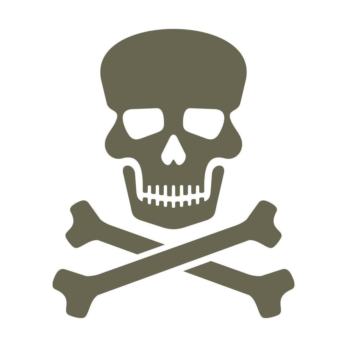 Bold skull and crossbones design rendered as a Delrin leather stamp—perfect for pirate-themed leather patches, spooky Halloween crafts, or edgy accessories with attitude.