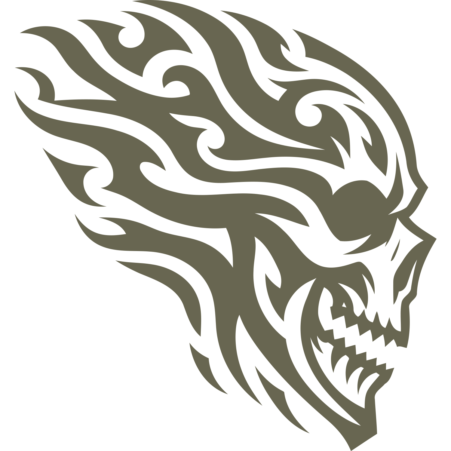 Flaming Skull Leather Stamp