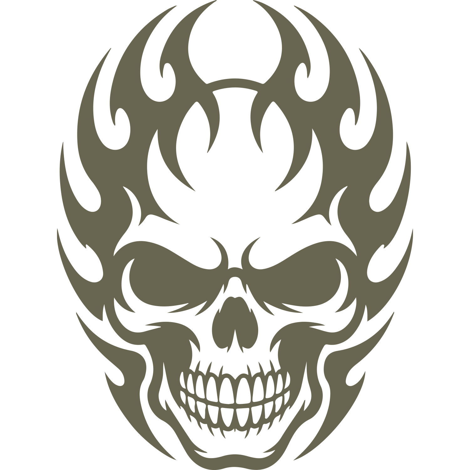 Flaming Skull Leather Stamp