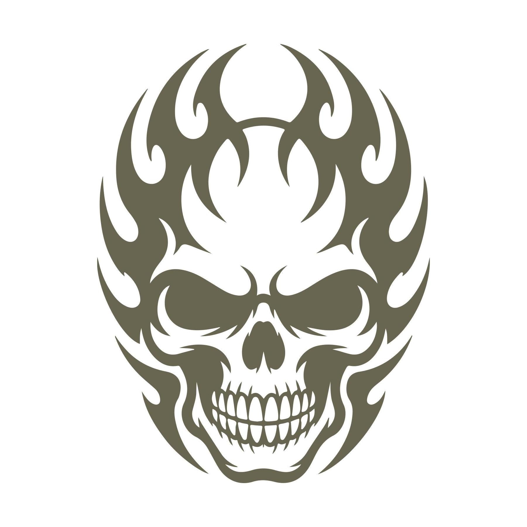 Flaming Skull Leather Stamp