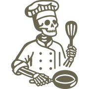 Skeleton Chef Delrin Leather Stamp