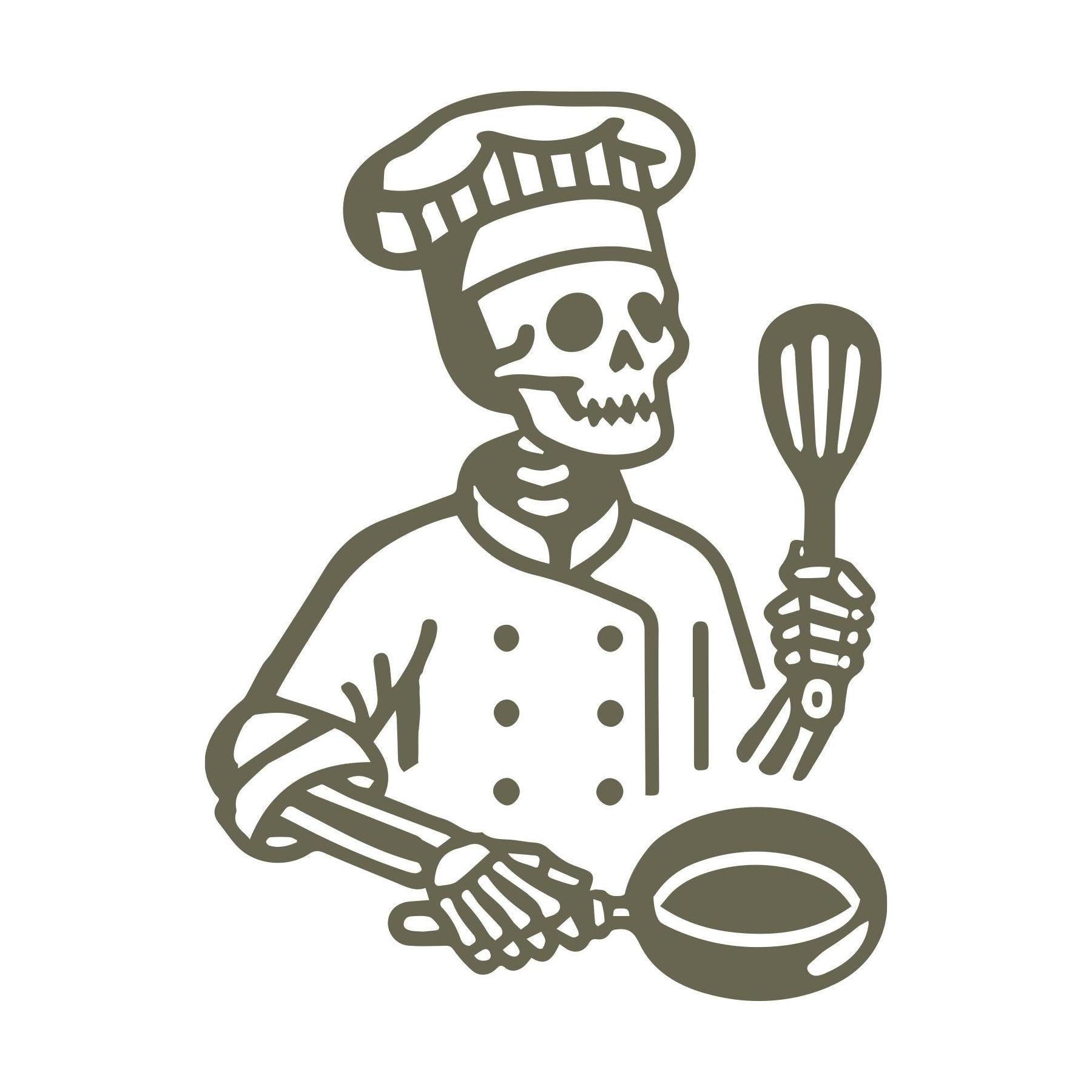 Skeleton Chef Delrin Leather Stamp