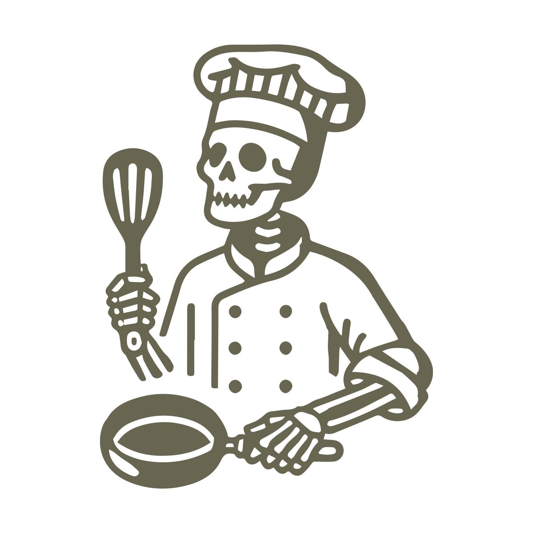 Skeleton Chef Delrin Leather Stamp