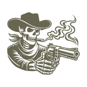 Cowboy Skeleton with Smoking Gun Delrin Leather Stamp