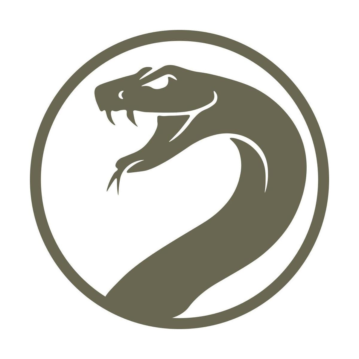 Circular snake emblem illustration designed for a Delrin leather stamp.