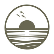Delrin leather stamp with a sunset over the ocean design, perfect for beach and coastal-themed leatherworking projects.