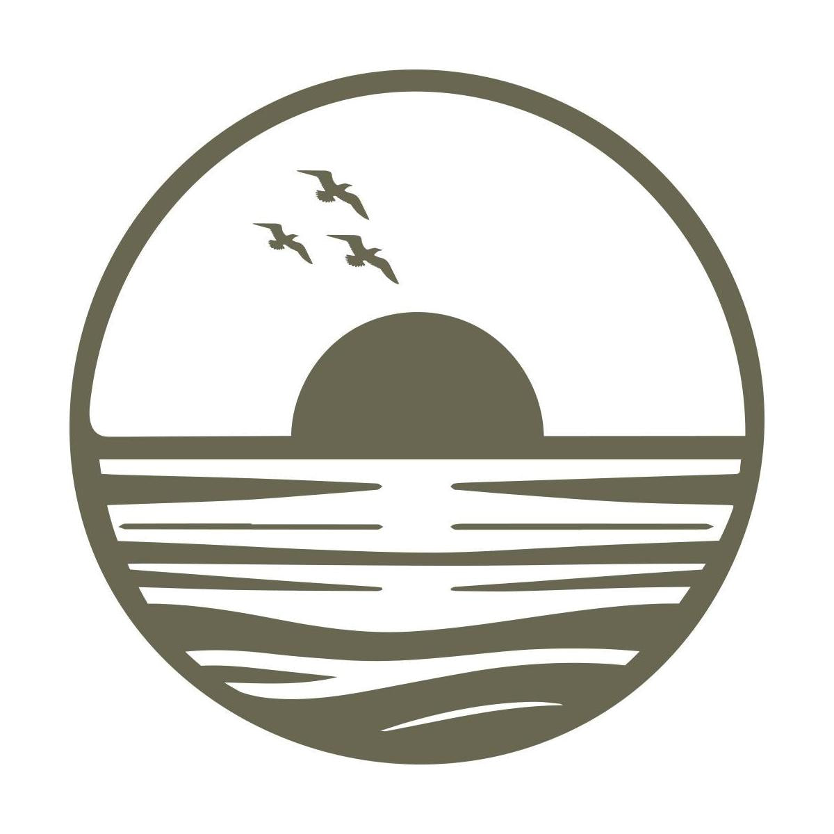 Delrin leather stamp with a sunset over the ocean design, perfect for beach and coastal-themed leatherworking projects.