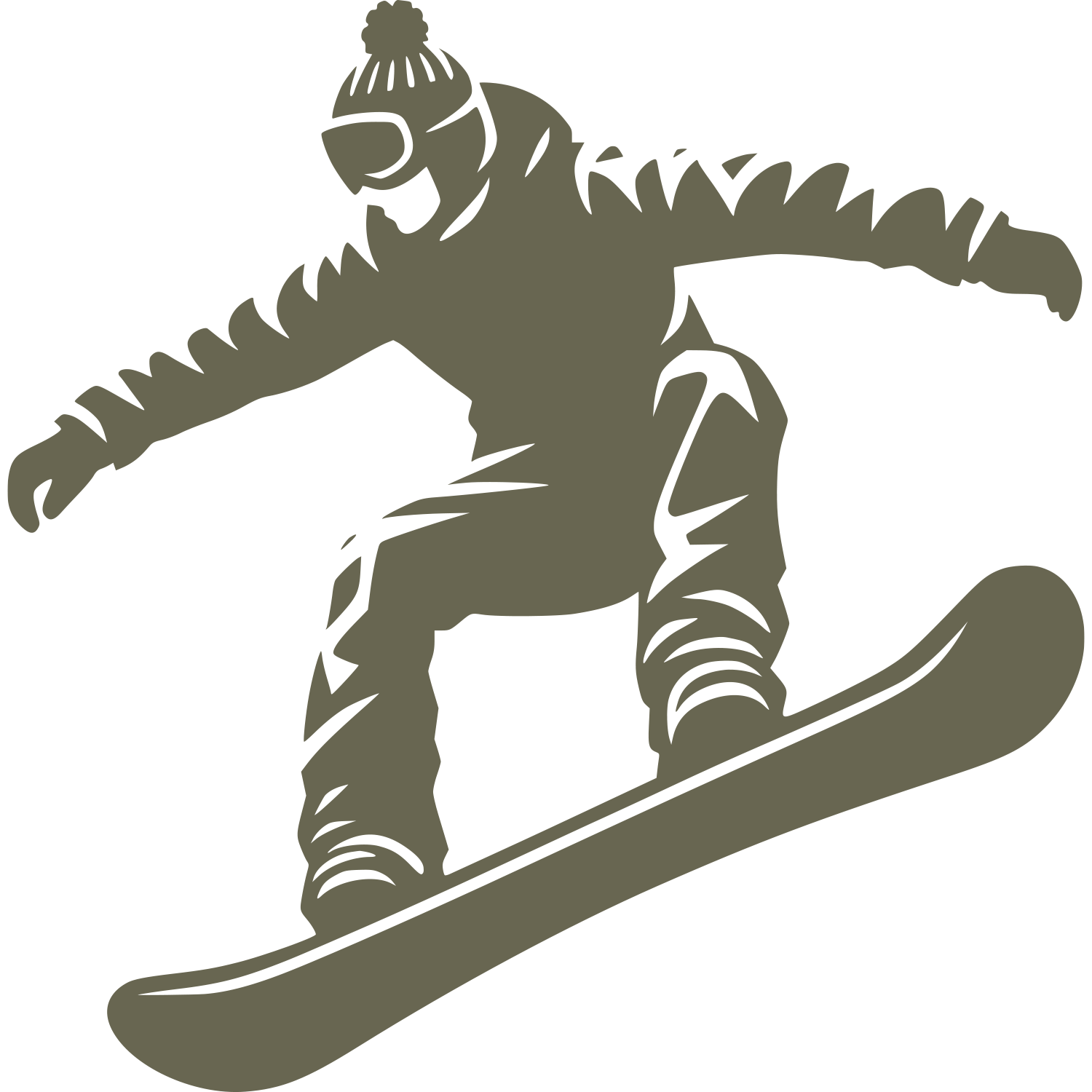 Snowboarder Delrin Leather Stamp