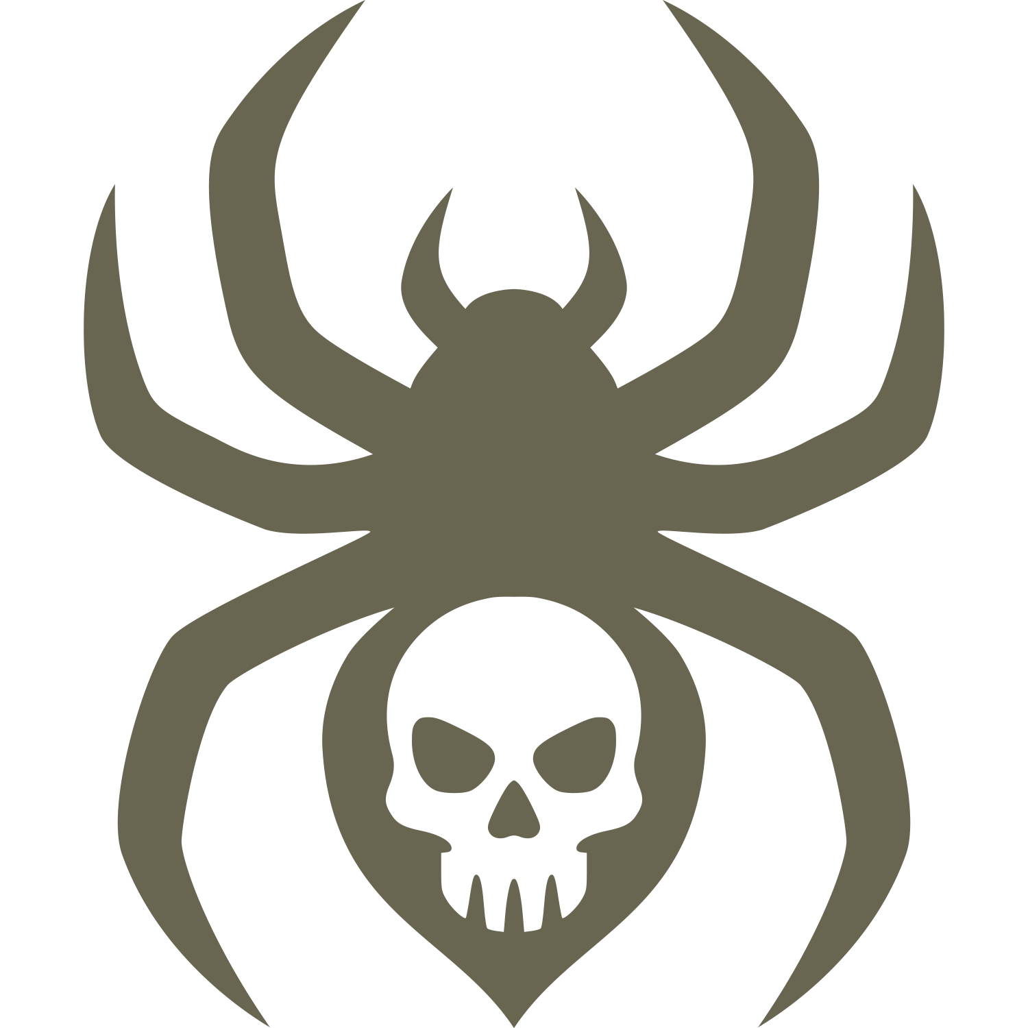 Spider with a skull design in the body, created as artwork for stamping with a Delrin leather stamp.