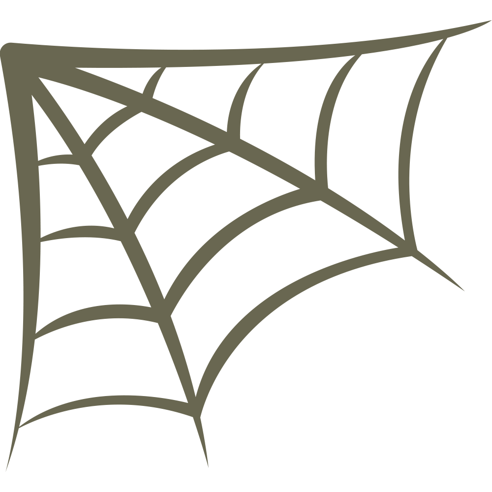 A depiction of a spider web, utilizing the Spiderweb Delrin Leather Stamp. The web is illustrated in a triangular shape with grey lines on a white background, intersecting to form the classic pattern of a spider web.