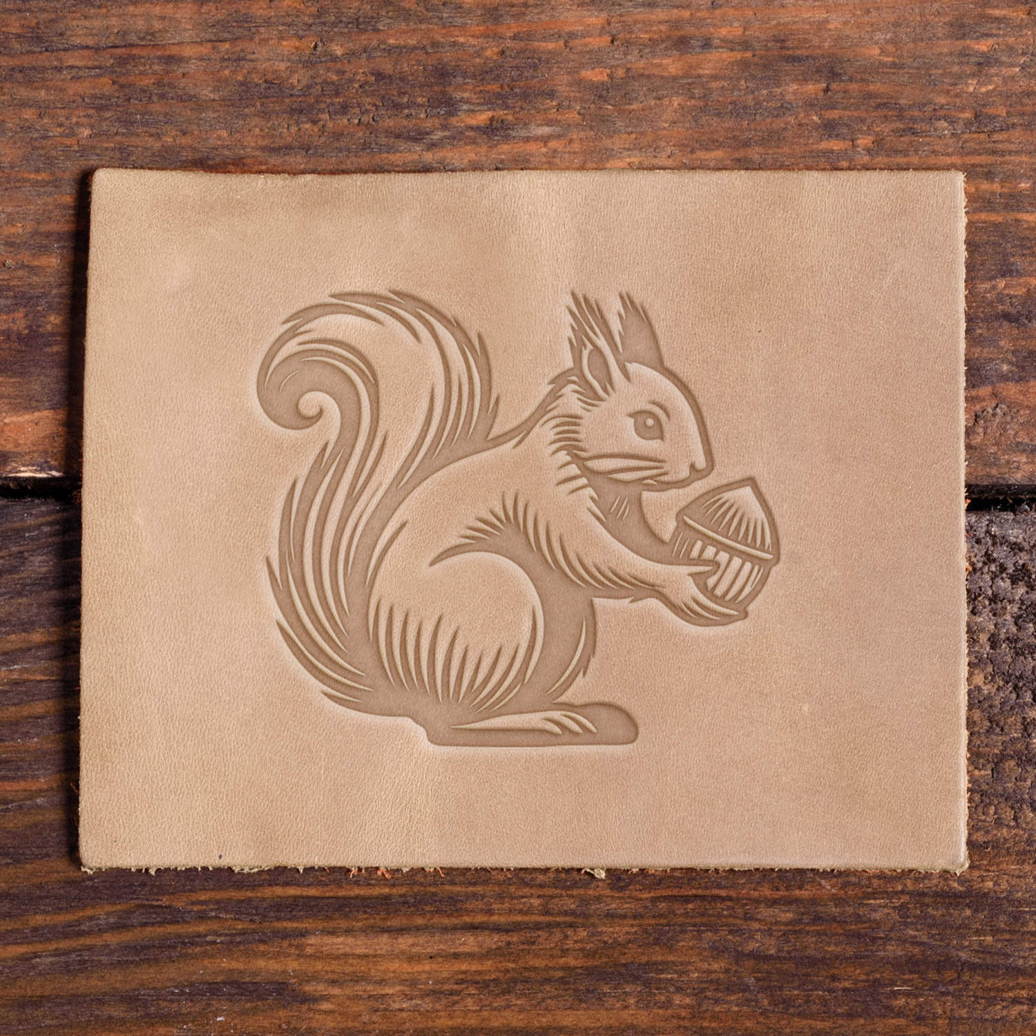 Squirrel with Nut Delrin Leather Stamp